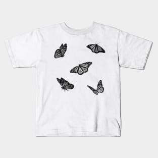 Black And White Butterflies Sticker Pack Kids T-Shirt